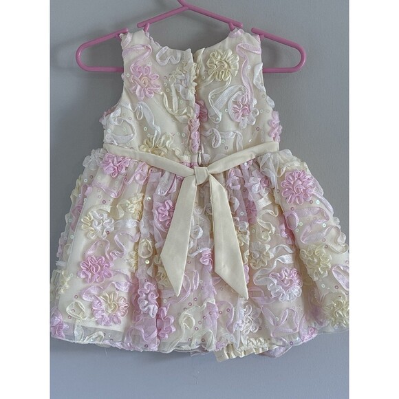 American Princess Pink/Yellow Tulle Sequin Sleeveless Spring Dress size 12 M - Picture 2 of 6